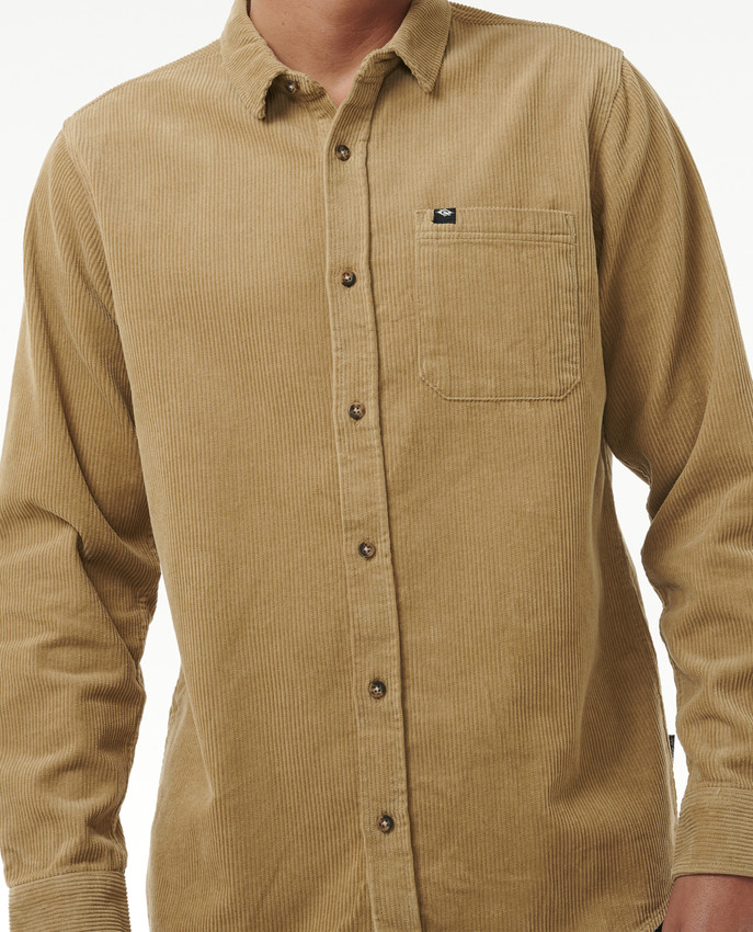 Rip Curl Classic Surf Cord Långärmad Skjorta Dark Khaki - 5