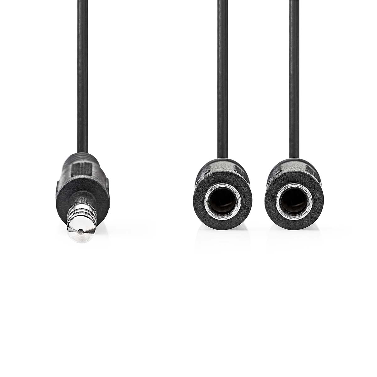 Stereo Audio Cable 6.35mm Male to 2x 6.35mm Female | Nickel Plated | 0.20 m - 2