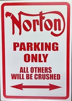 Kun Norton-parkering Alle andre vil bli avvist. (29,5x21 cm)