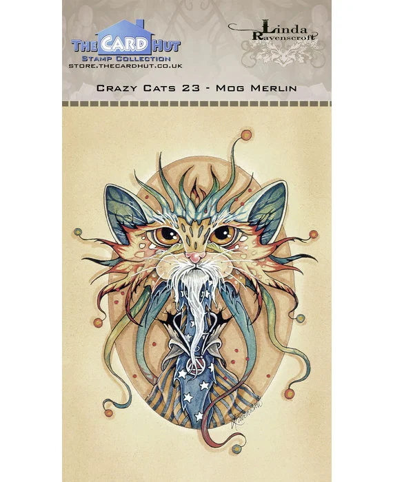 Crazy Cats Mog Merlin, Clear Stamps, The Card Hut