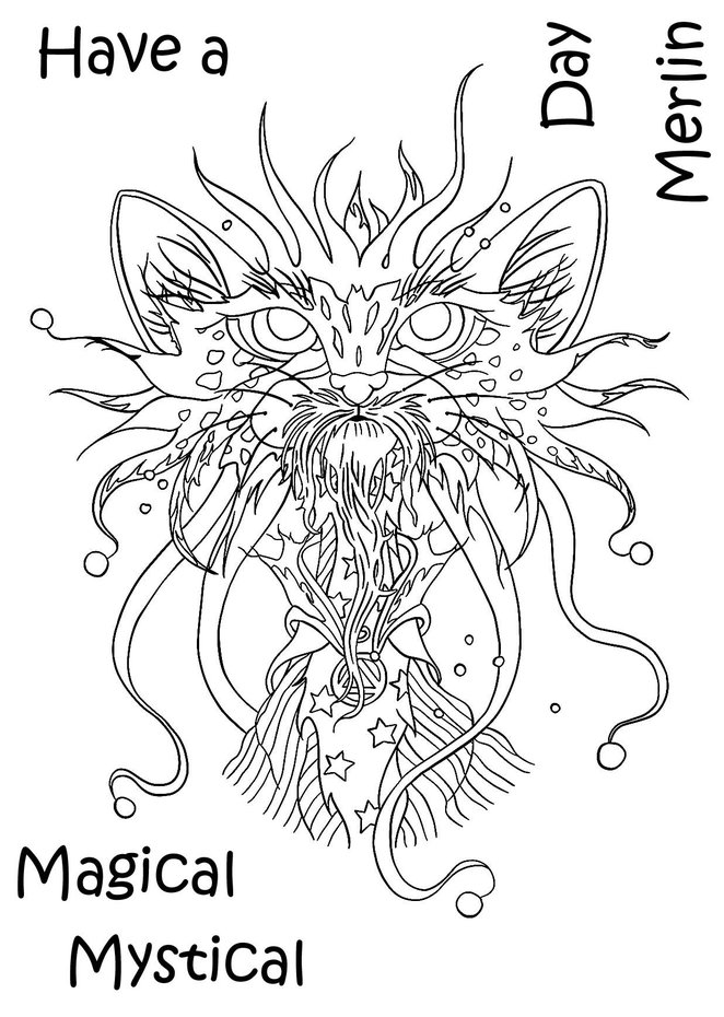 Crazy Cats Mog Merlin, Clear Stamps, The Card Hut - 2