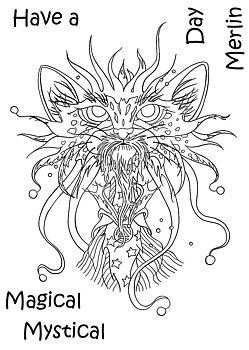 Crazy Cats Mog Merlin, Clear Stamps, The Card Hut