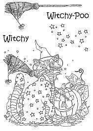 Crazy Cats Witchy Poo, Clear Stamps, The Card Hut