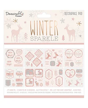 Winter Sparkle, 8"x8", Die cut pad,  Dovecraft