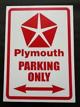 Kun Plymouth-parkering, alle andre vil bli avvist. (29,5x21 cm)