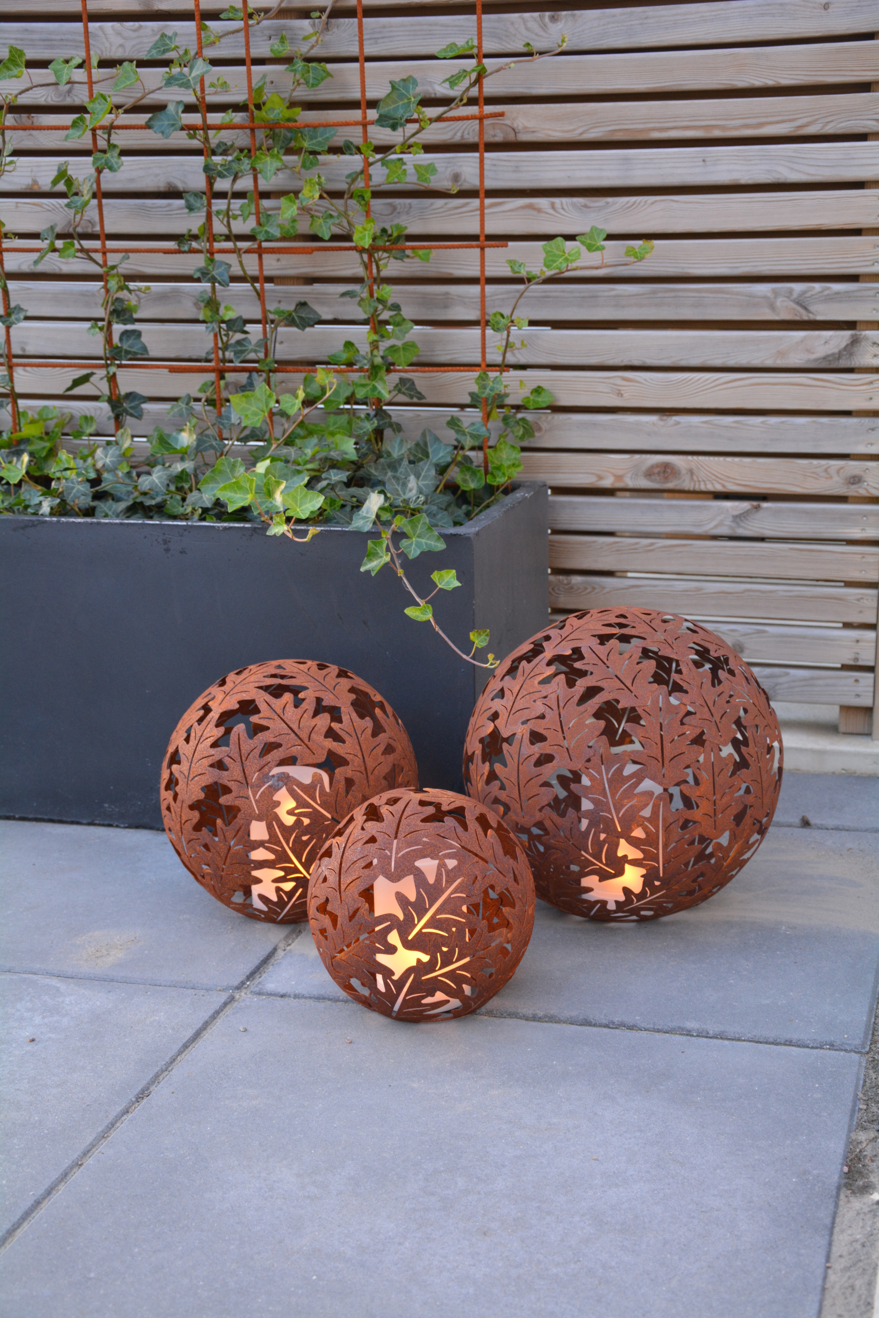 Rostigt klot eklöv 34 cm. Marschallhållare - ekklot - 4