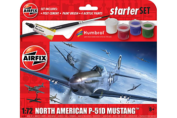 Airfix A55013 Modell Flygplan Startt Set North American P-51D Mustang 1:72