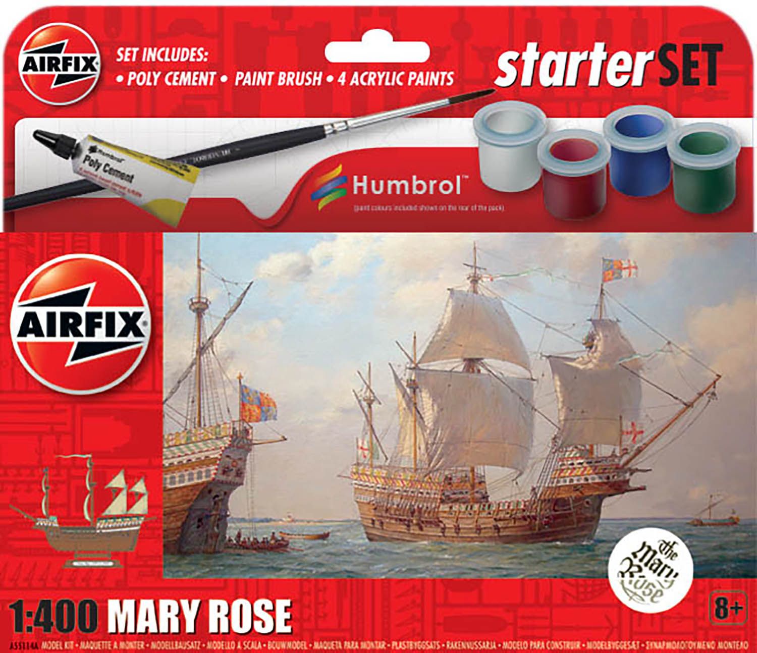 Airfix  A55114A Modellfartyg Startset 1:43 Mary Rose