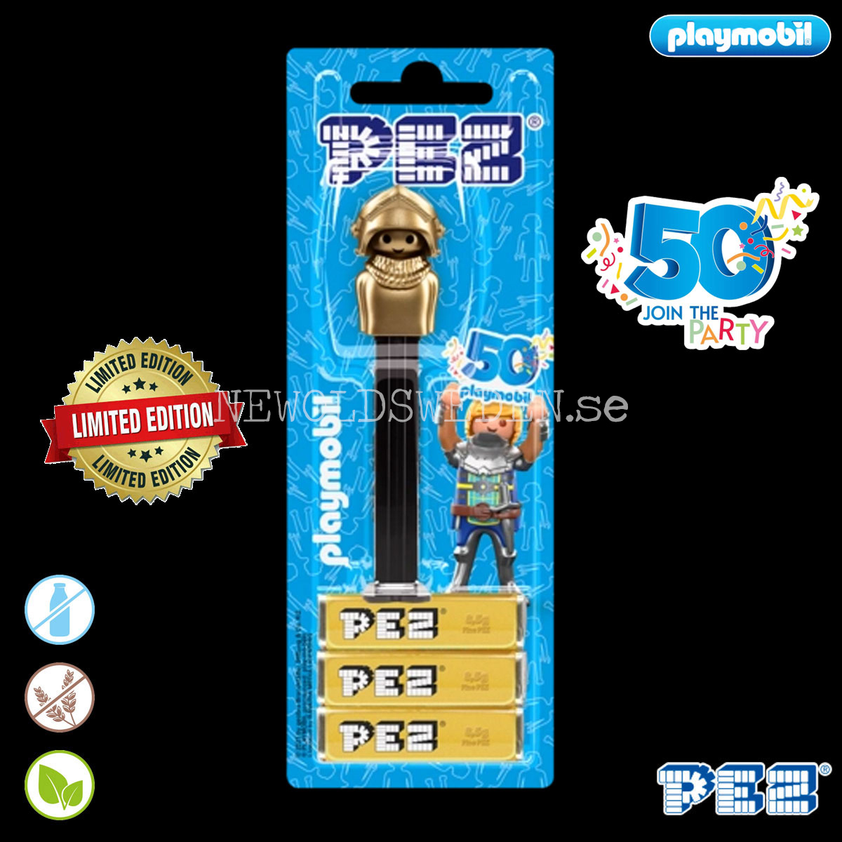 PEZ Dispenser PLAYMOBIL KNIGHT 50 YEARS 1974-2024 + Candy - LIMITED EDITION - PE09 - 2