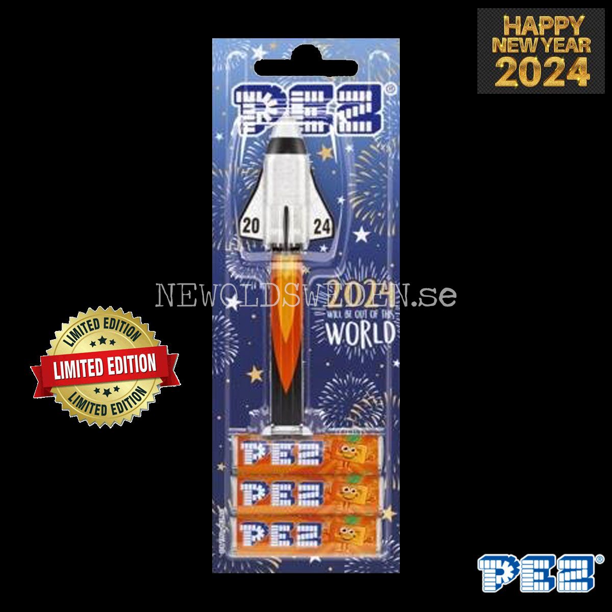 PEZ Dispenser EUROPEAN CARDED 2024 NEW YEAR'S CRYSTAL SPACE SHUTTLE + Candy - LIMITED EDITION - PE27 - 2