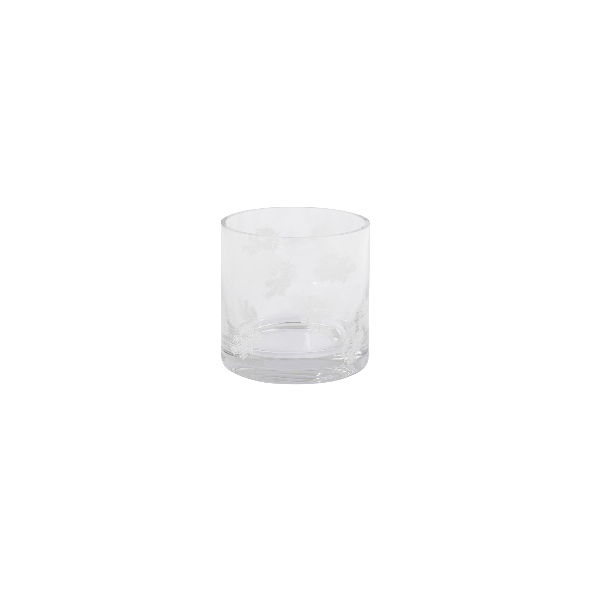 Winter fir tree - Candlestick - Lantern - Glass - 8x8 cm - 2