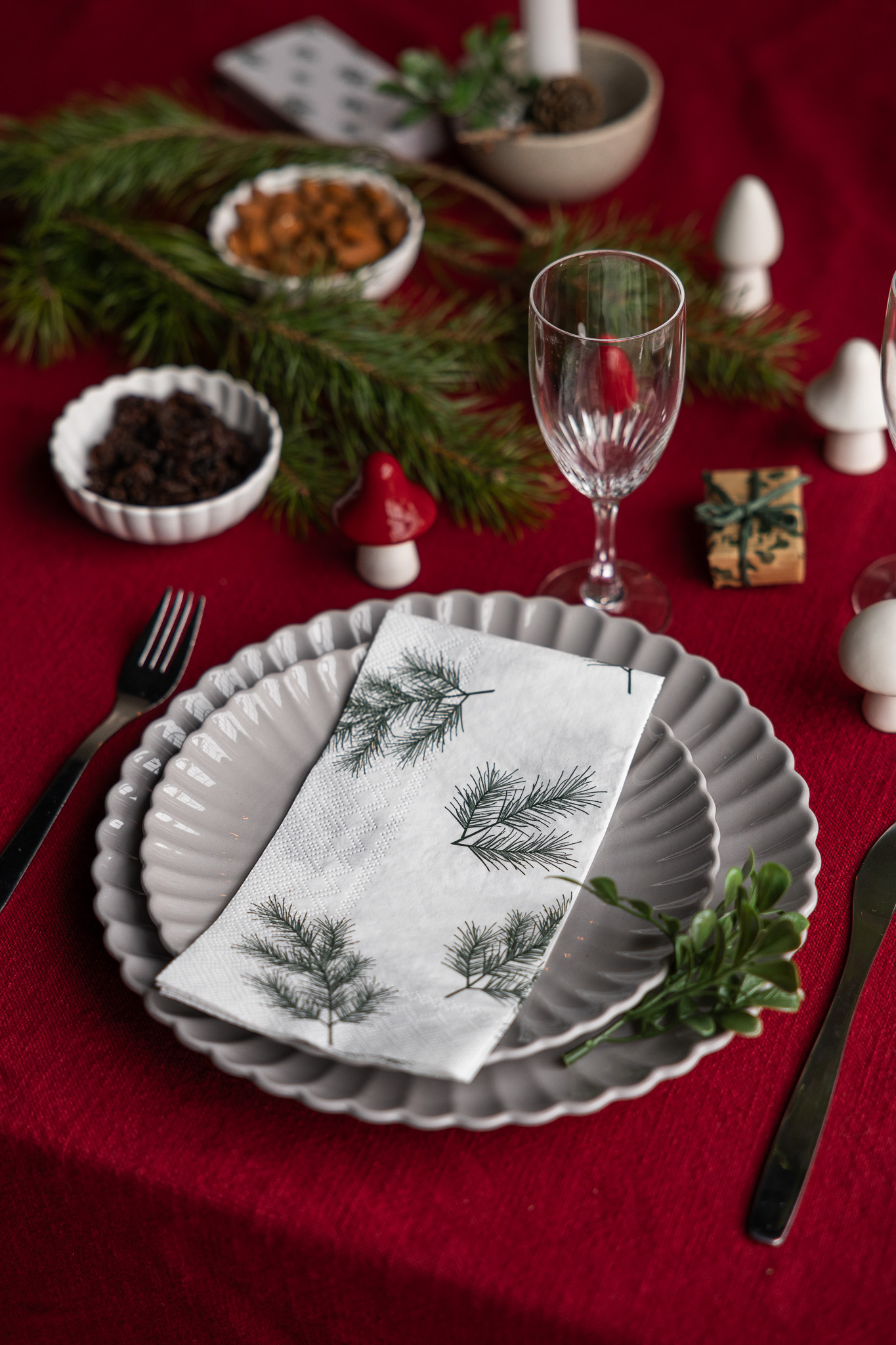 Winter fir napkin 16-pack