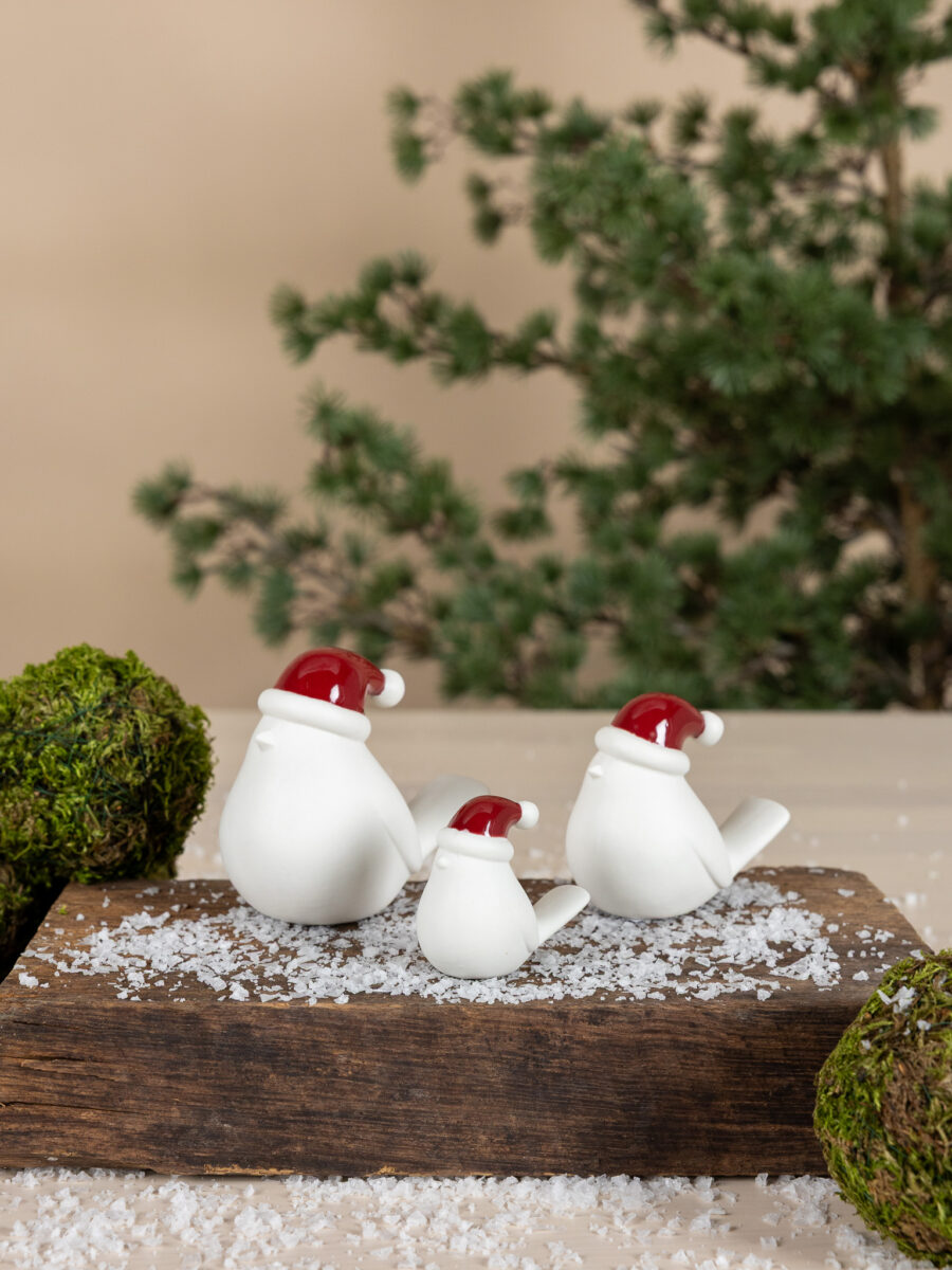 Elin - Fågel - Tomte - Röd - 5,5x3x5 cm - 6