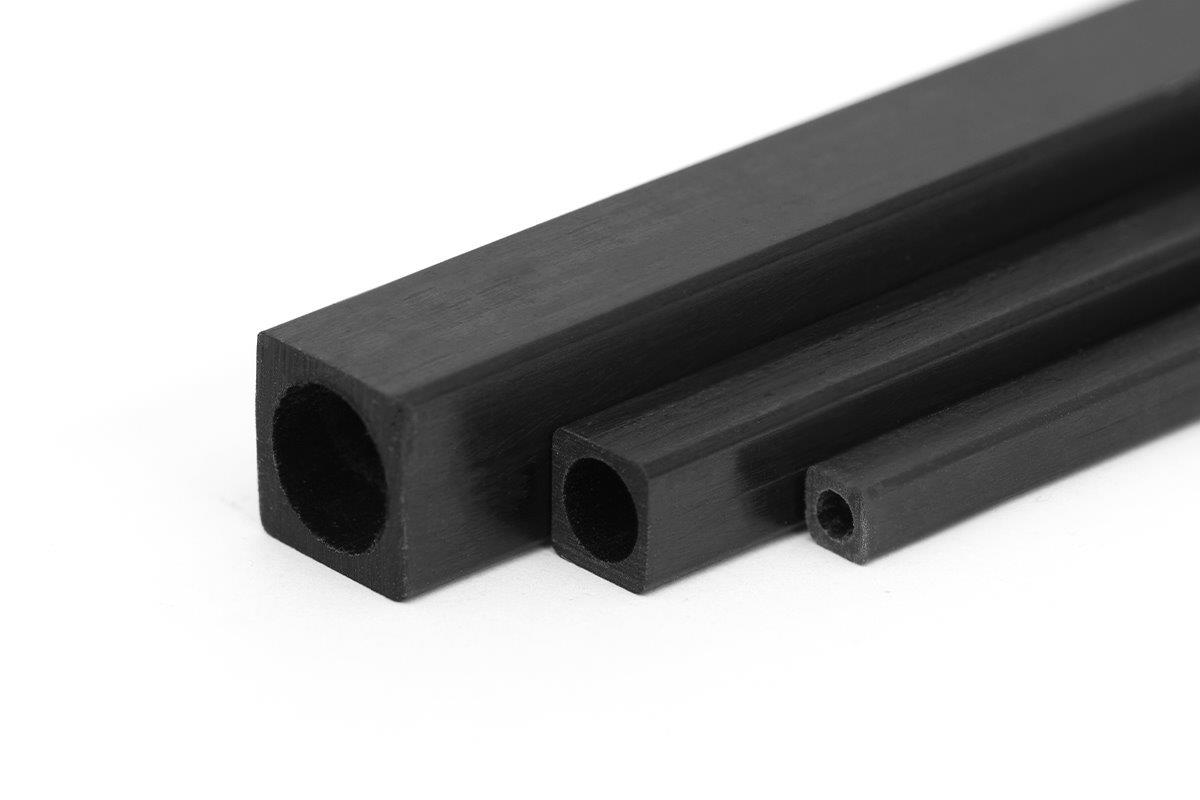 Carbon Square- Round Tube 8x8/6,5mm 1m