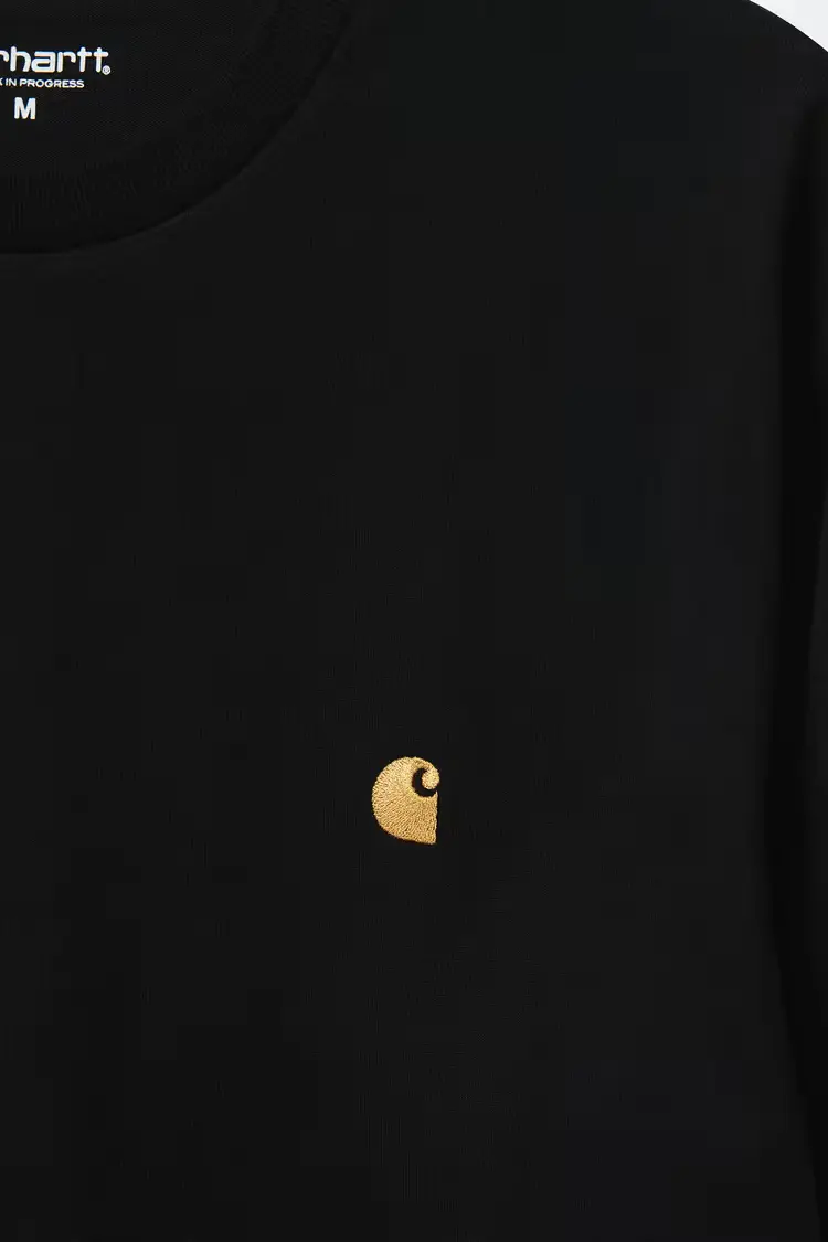 Carhartt WIP Chase Långärmad T-shirt Black/Gold - 5