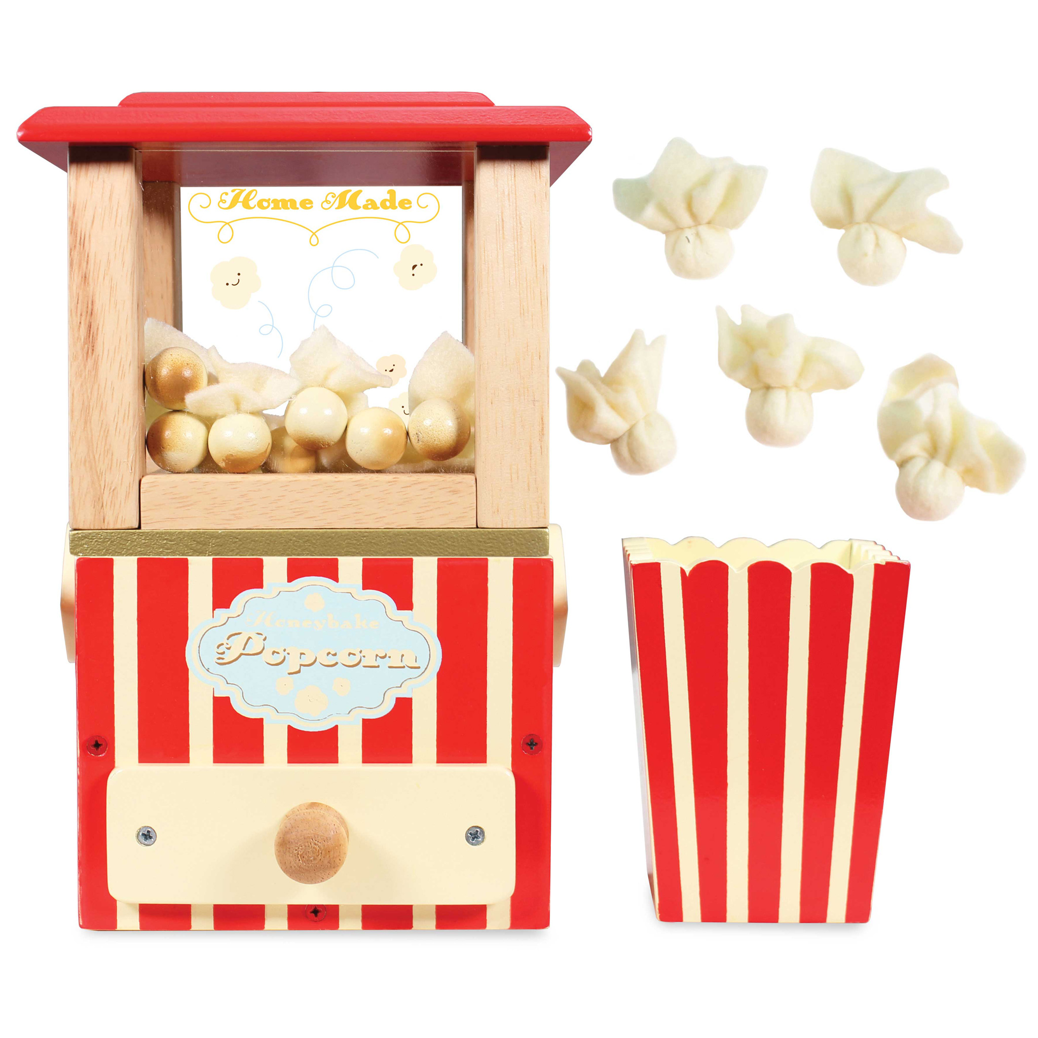 Popcornmaskin av trä matleksak