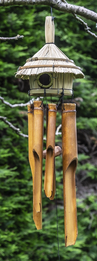Bambu Vindspel med Fågelbo