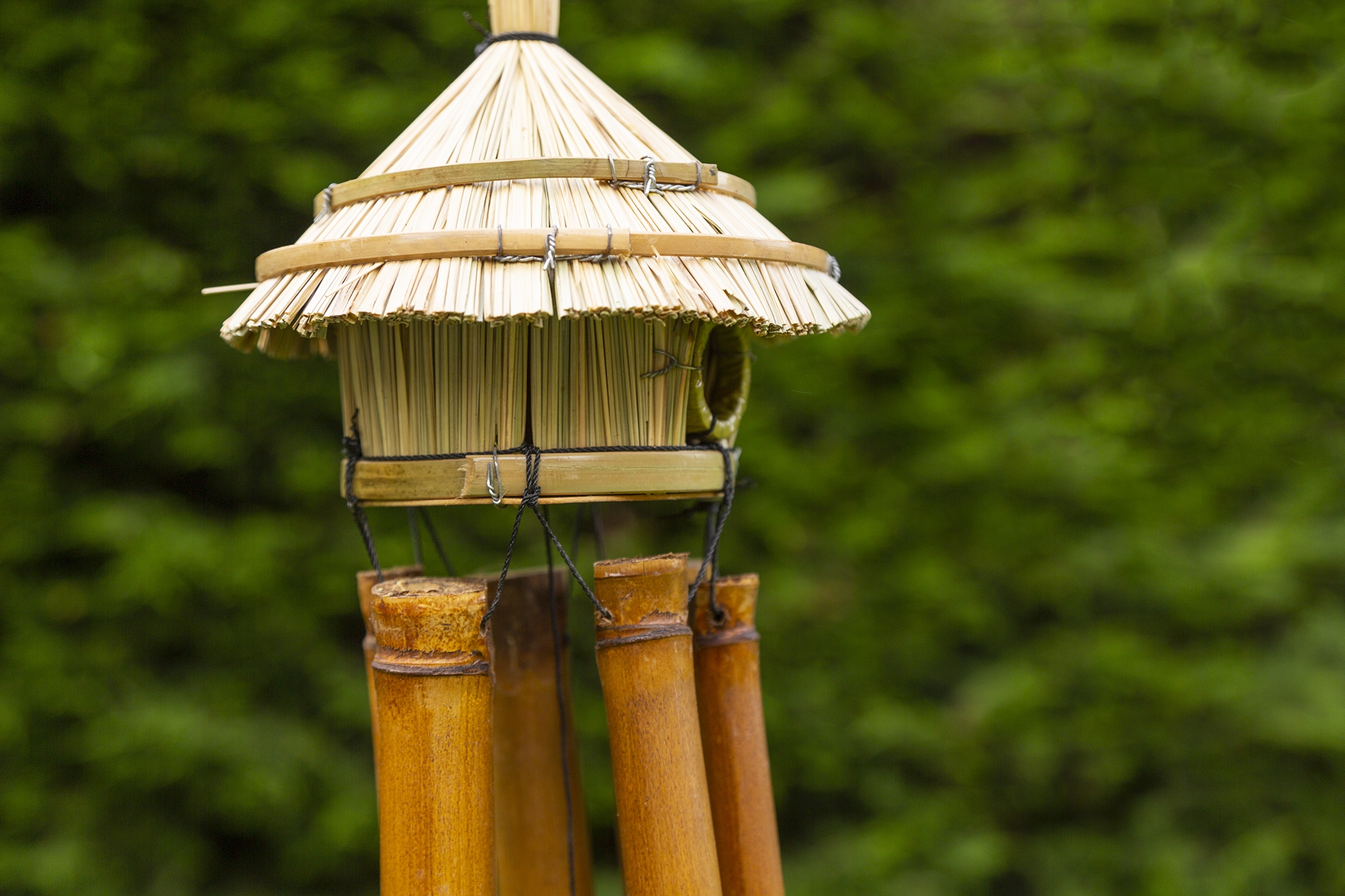 Bambu Vindspel med Fågelbo - 2