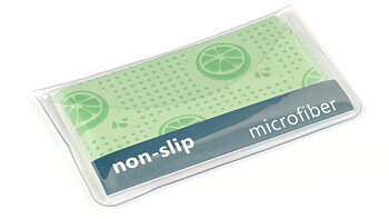 Microfiberduk med grepp i plastficka