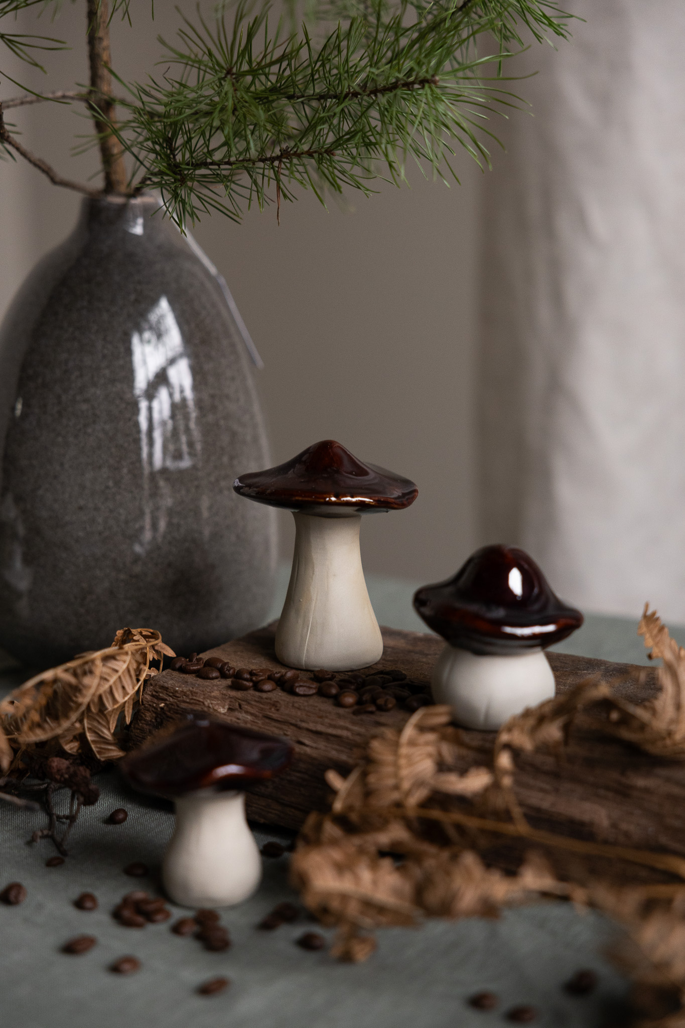 Skogsby Mushroom - Ceramic - Brown - 8x10 cm - 2