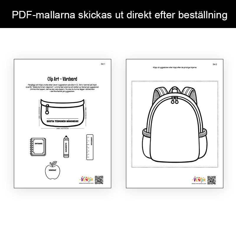 Clip Art - Värdeord Ryggsäck - 3