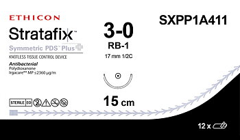 Stratafix symmetric PDS Plus 3-0,  SXPP1A411,   RB-1 15 cm purple
