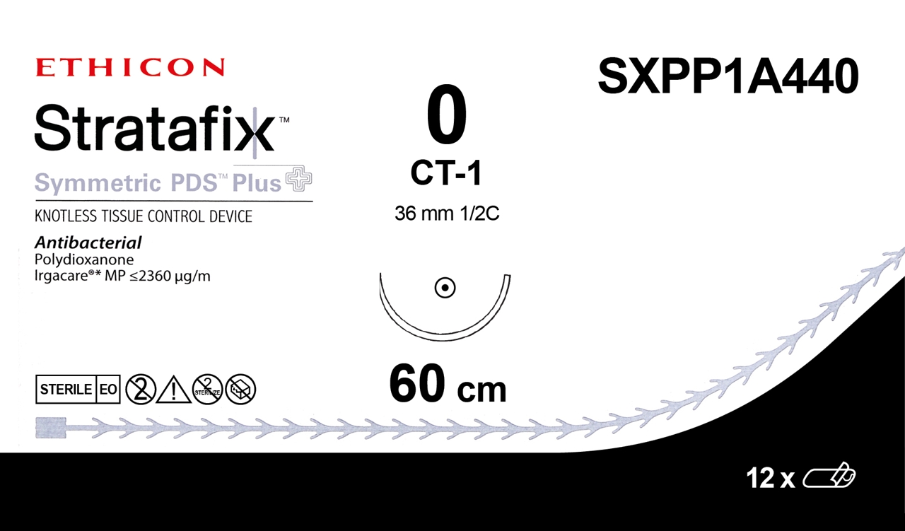 Stratafix symmetric PDS Plus 0,  SXPP1A440, CT-1 needle 60 cm purple