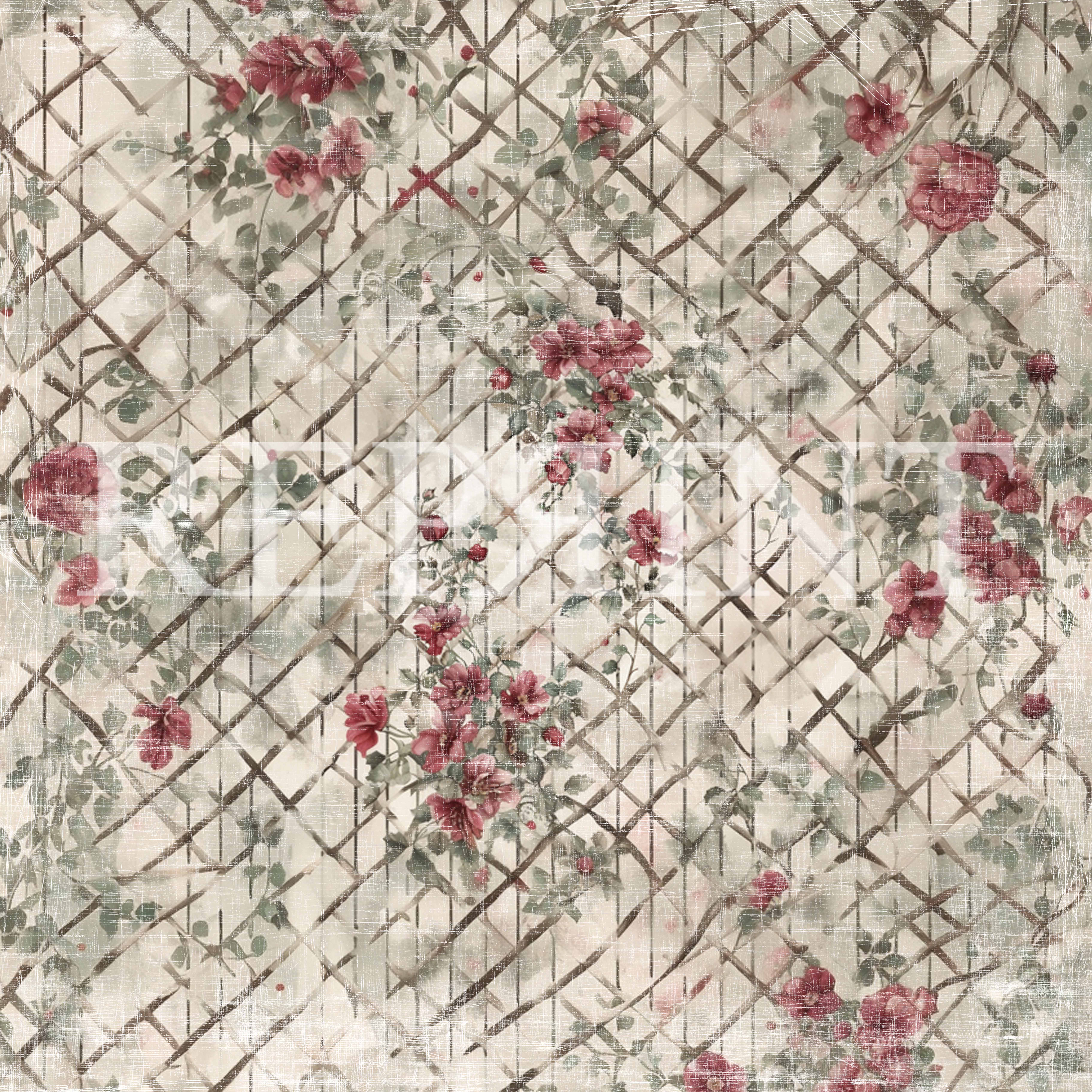 Papper Scrapbooking  Reprint - X-mas Flower Fens -  12x12 (30,5 x 30,5 cm)
