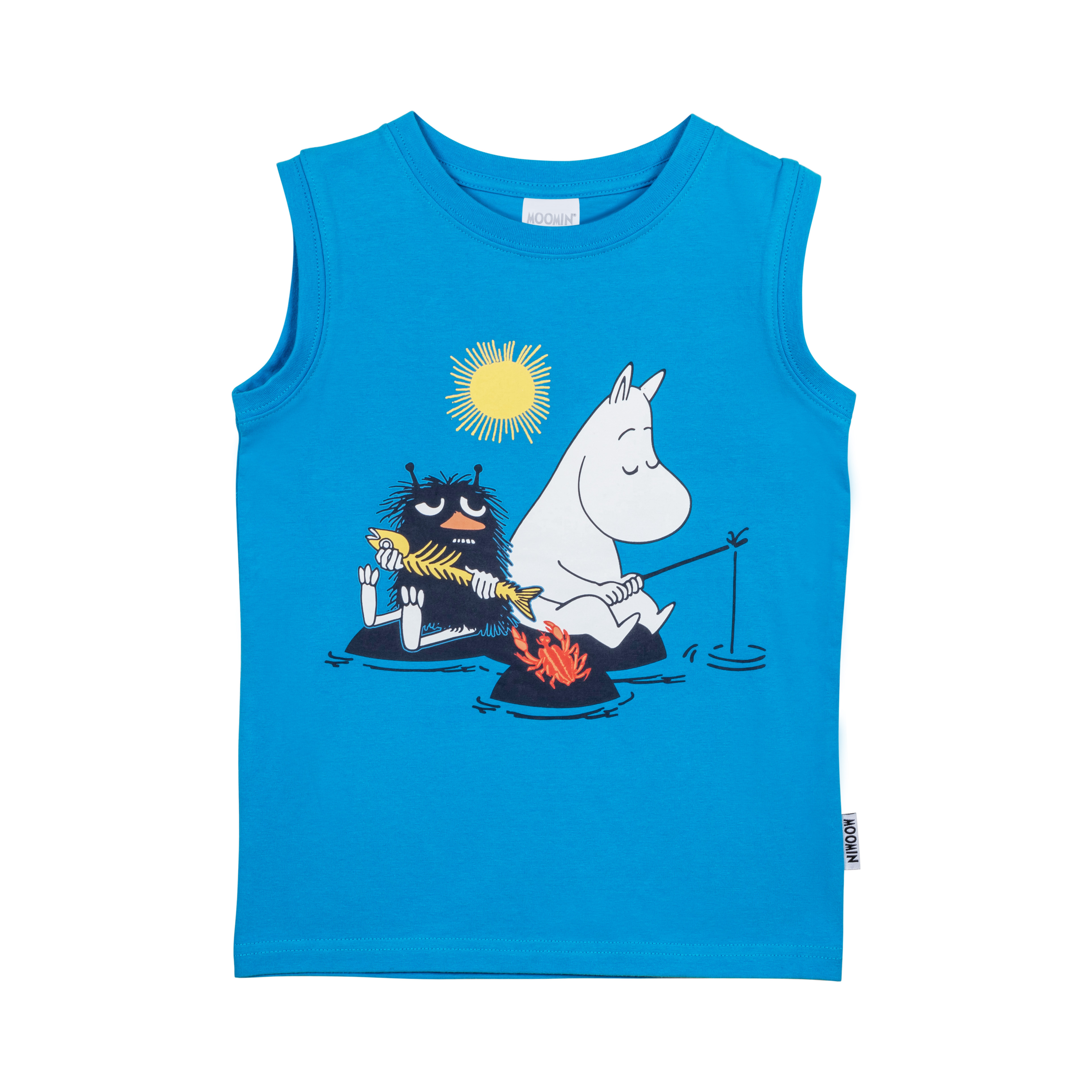 Mumin på stranden tanktop blå