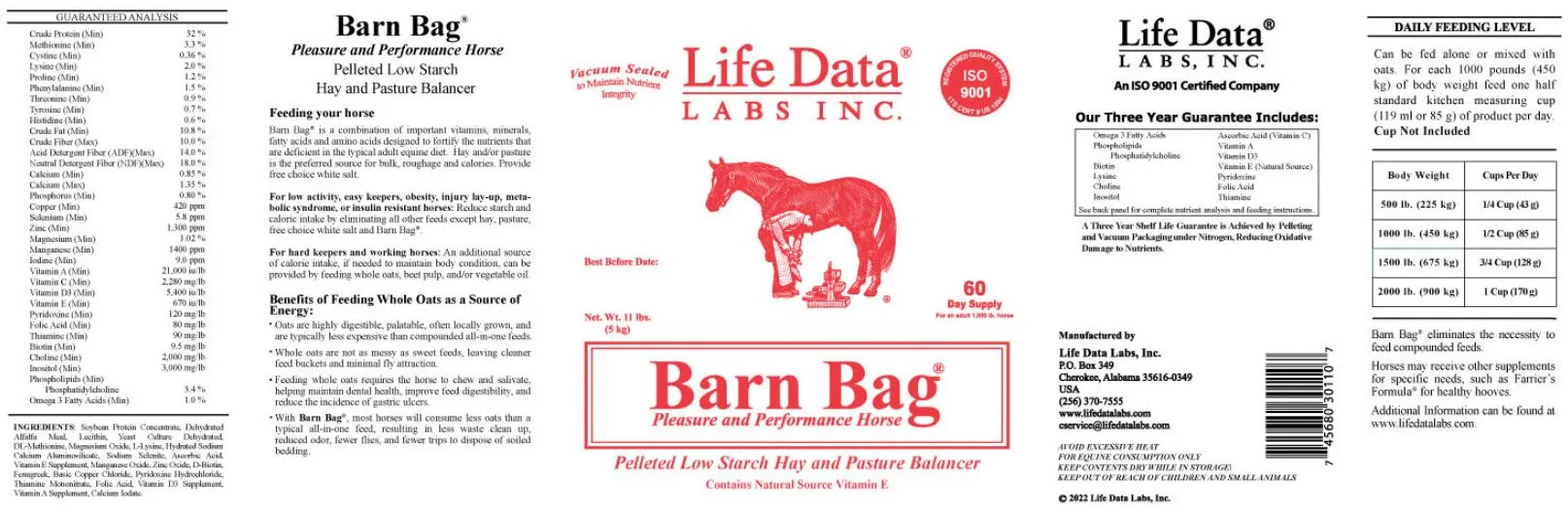 Barn Bag Life data 5 kg - 2