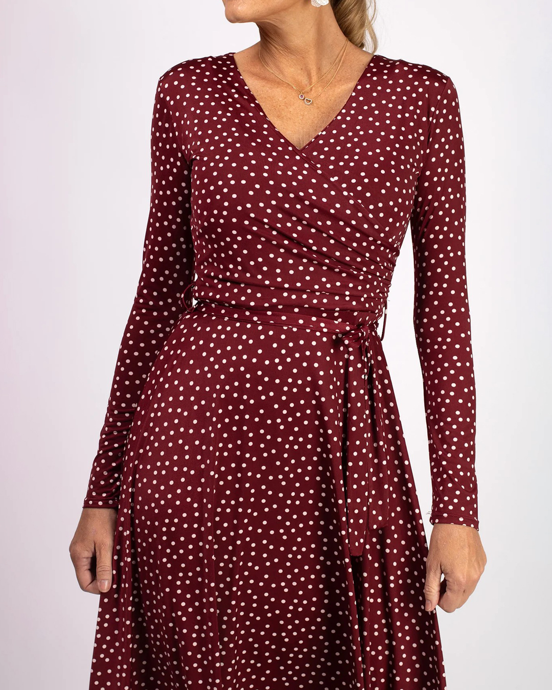 Klänning Marguerite burgundy dot - 3