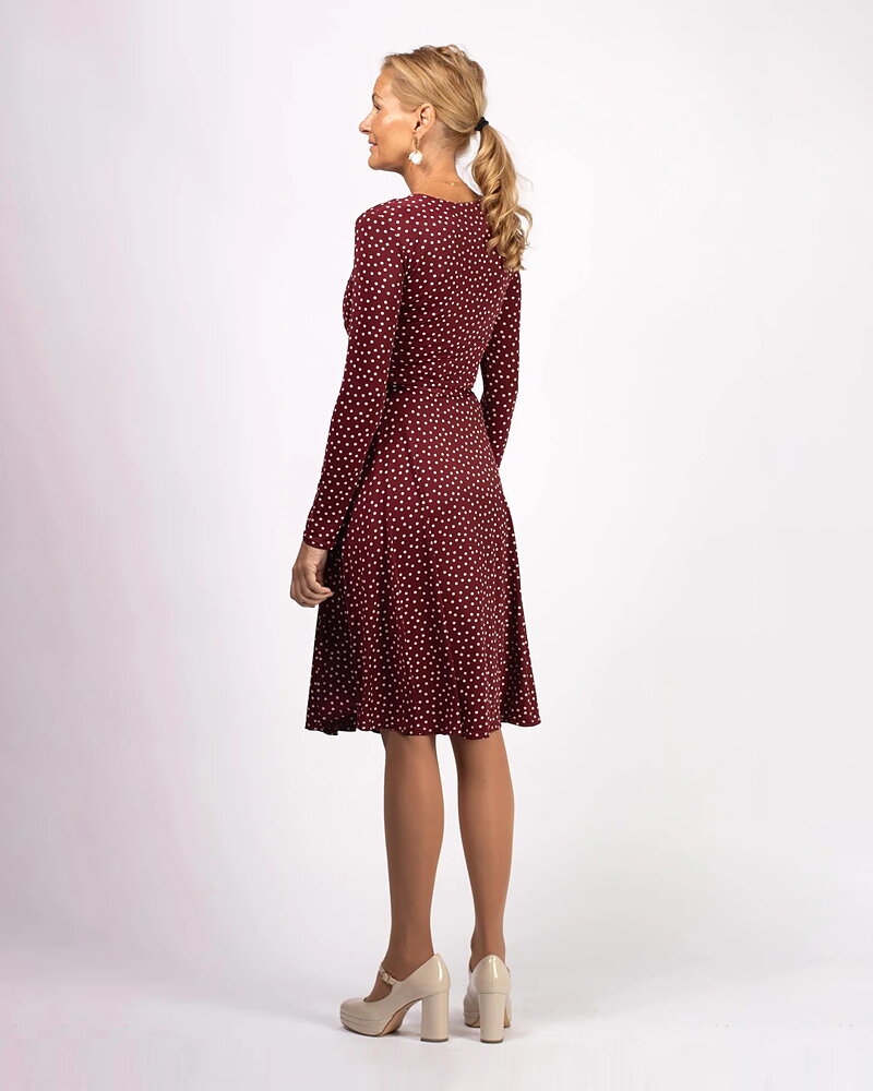 Klänning Marguerite burgundy dot