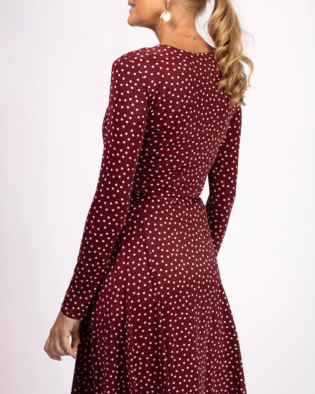 Klänning Marguerite burgundy dot - 5
