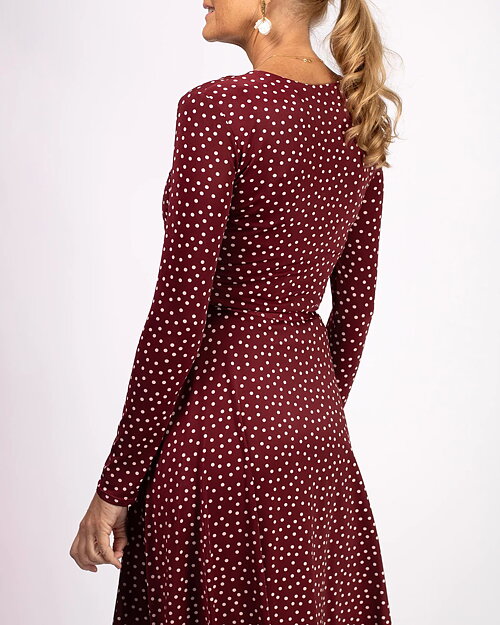 Klänning Marguerite burgundy dot - 5