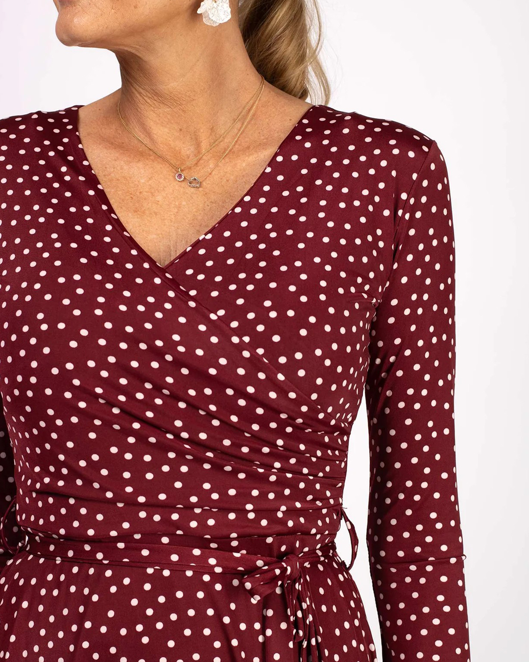 Klänning Marguerite burgundy dot - 4