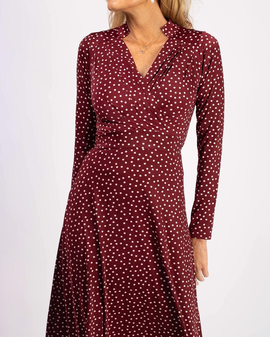 Klänning Pauline burgundy dot - 3