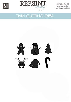 Dies - Reprint - Julfigurer 6 st  -  20 mm höga