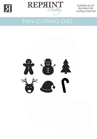 Dies - Reprint - Julfigurer 6 st  -  20 mm höga