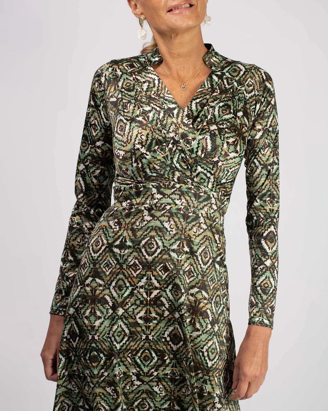 Klänning Pauline green pattern - 3
