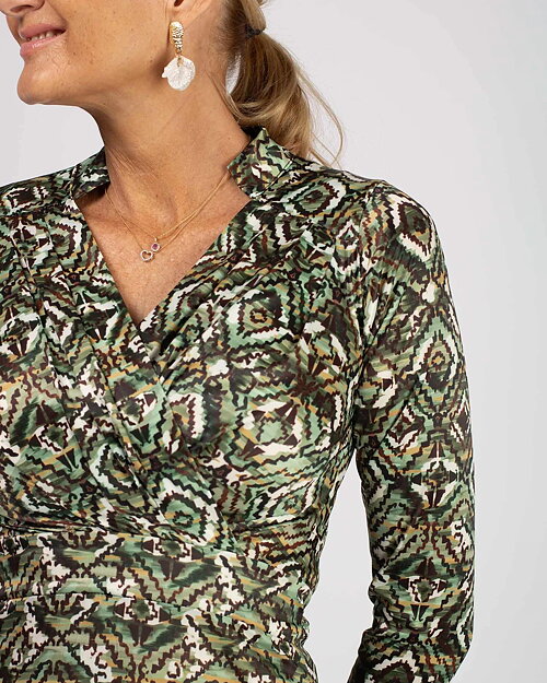 Klänning Pauline green pattern - 4