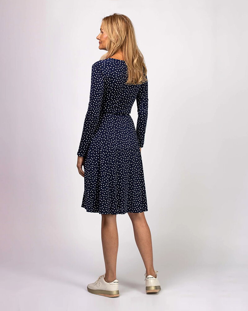 Klänning Marguerite midnight blue dot