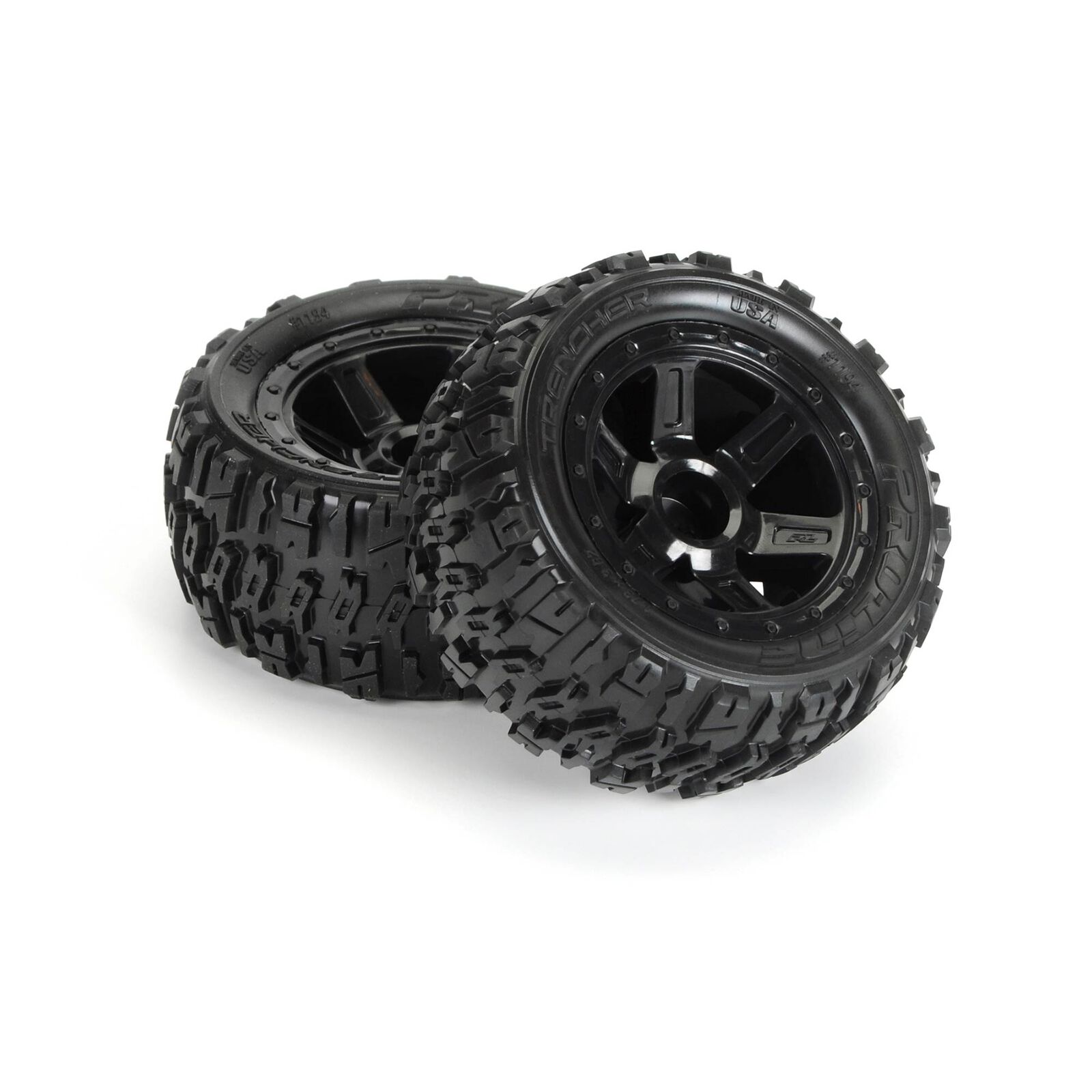 Pro-Line 1/8 Trencher X F/R 3.8" MT Tires Mounted 17mm Black Raid (2) - 3