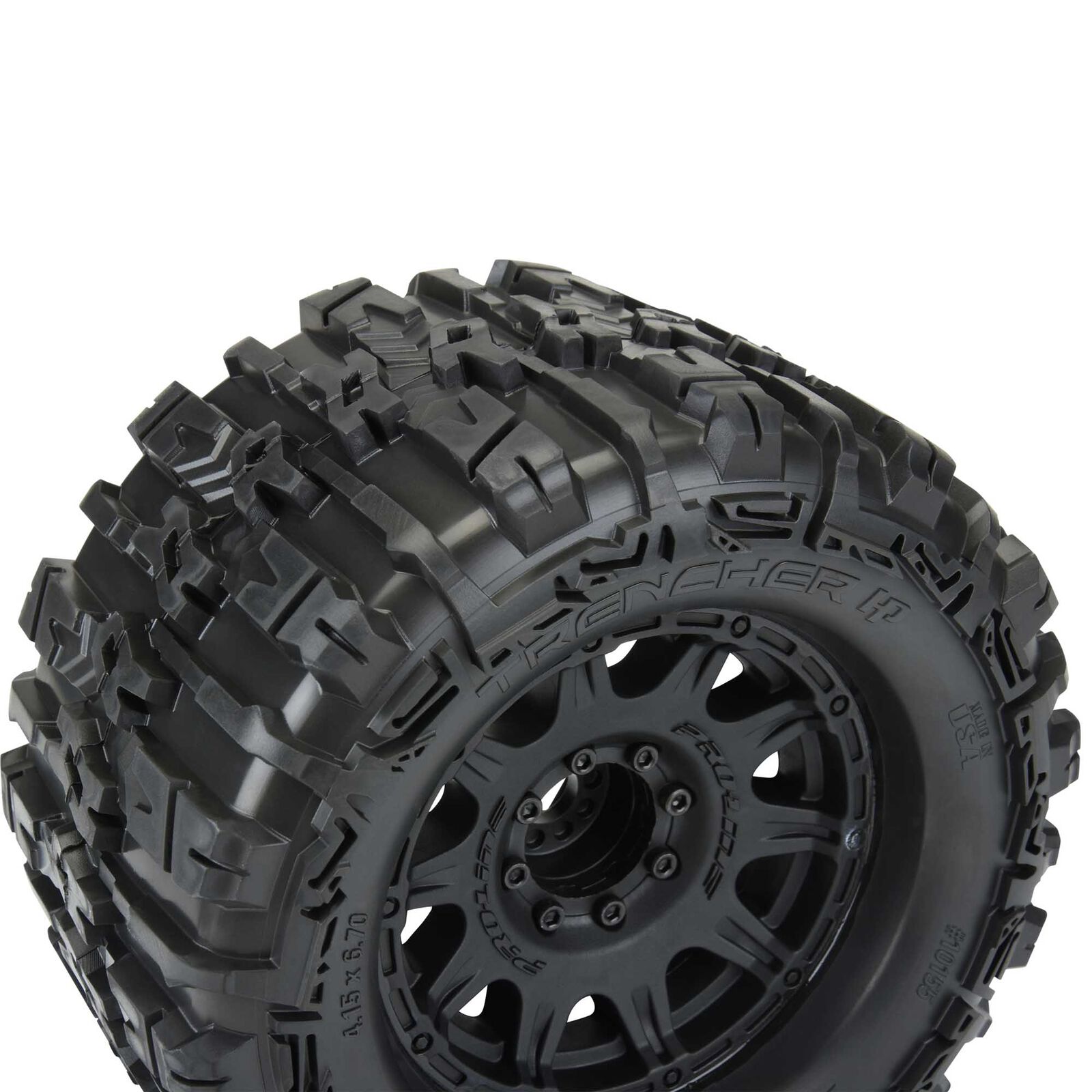 Pro-Line 1/8 Trencher HP BELTED F/R 3.8" MT Tires Mounted 17mm Black Raid (2) - 5