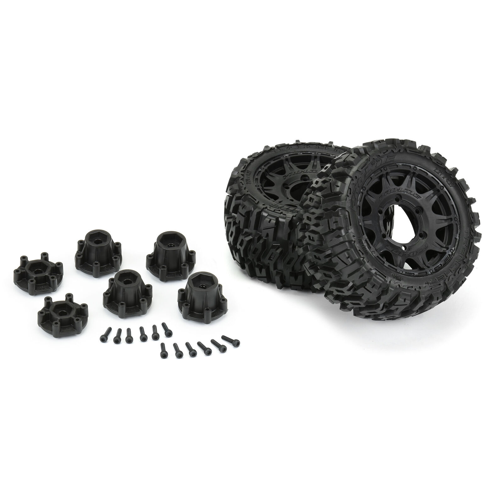 Pro-Line 1/10 Trencher LP F/R 2.8" MT Tires Mounted 12mm/14mm Black Raid (2) - 3