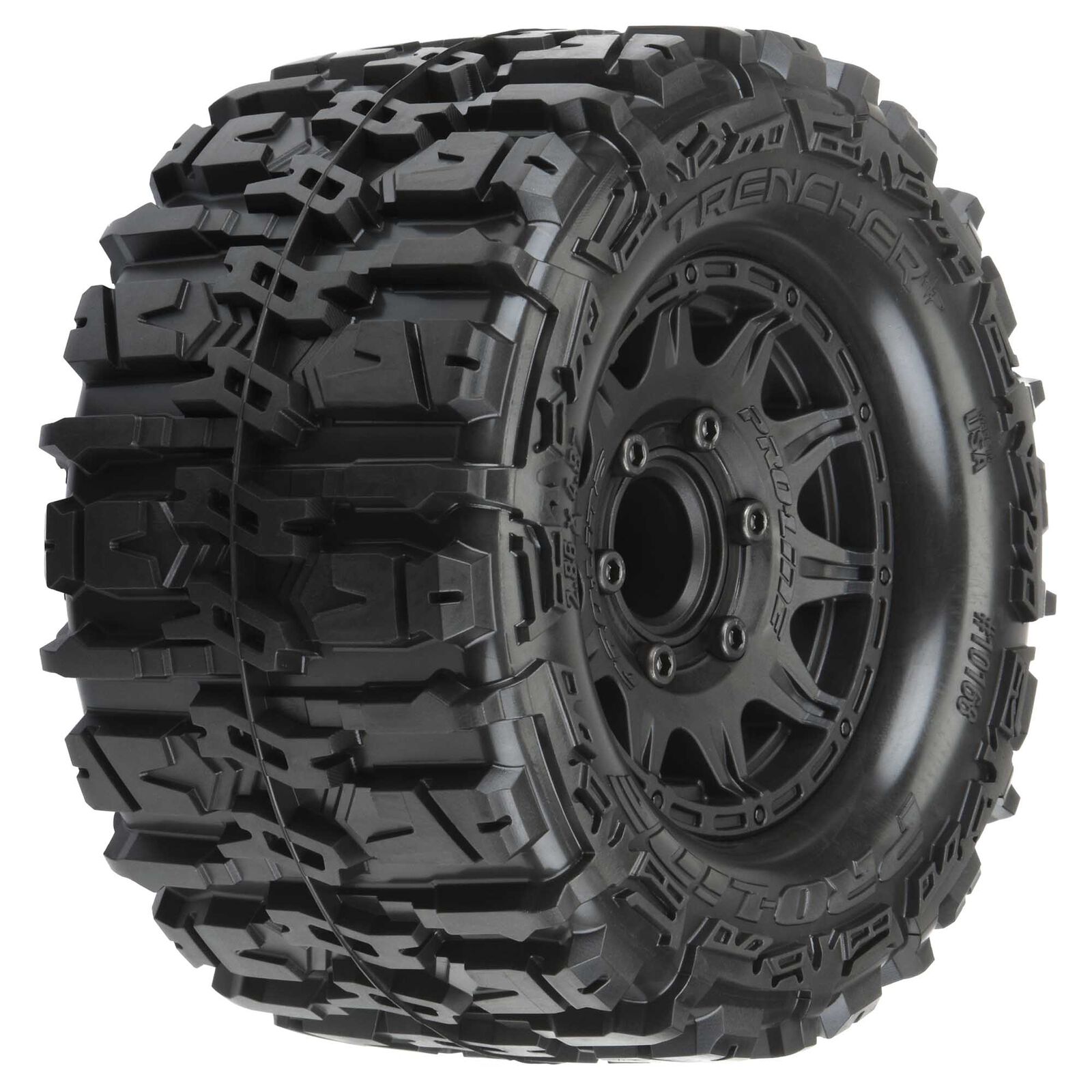 Pro-Line 1/10 Trencher HP BELTED F/R 2.8" MT Tires MTD 12mm/14mm Blk Raid (2)