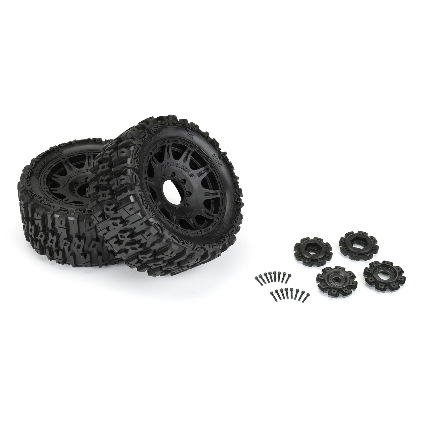 Pro-Line 1/6 Trencher F/R 5.7 Tires Mounted 24mm Black Raid 8x48 Hex (2) - 4