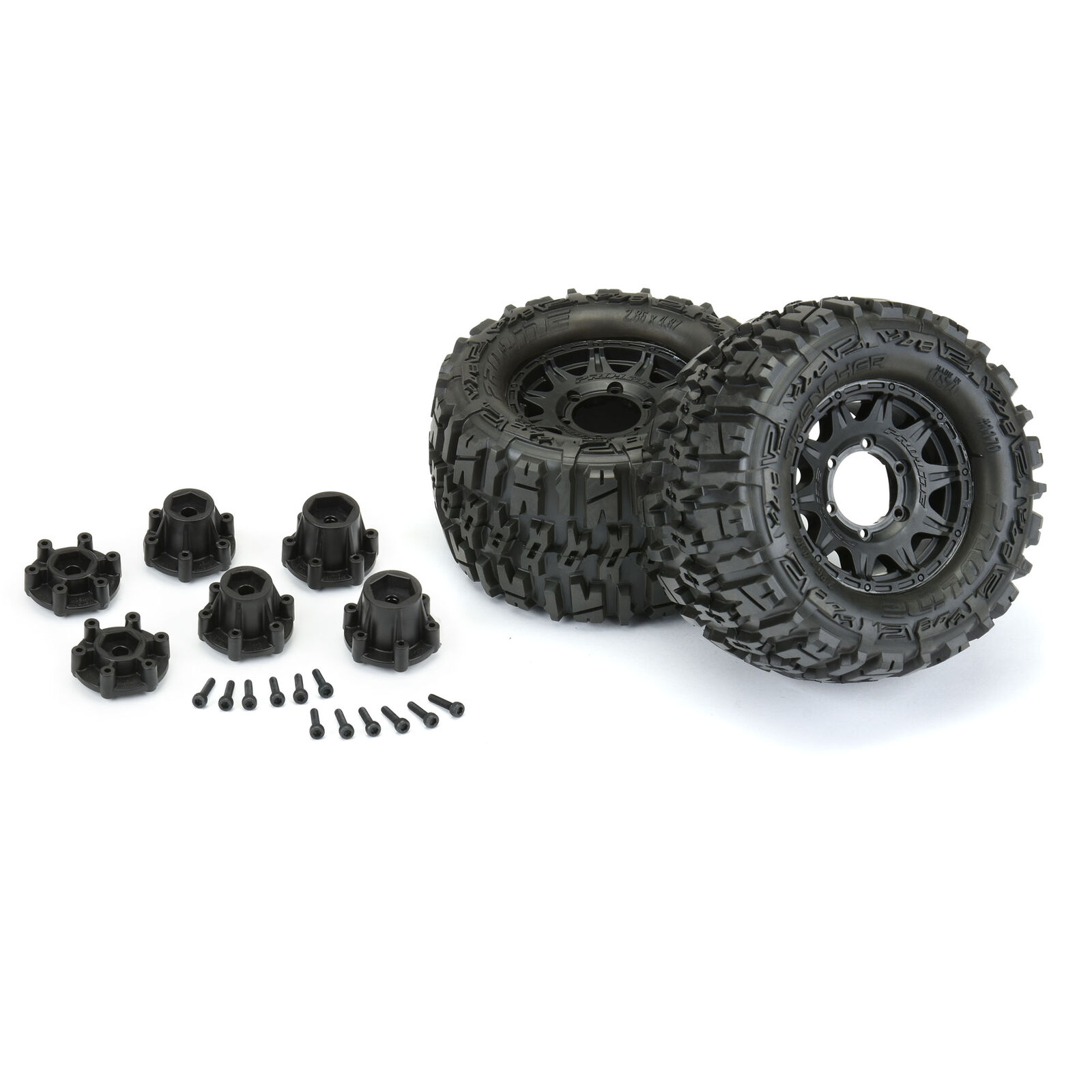 Pro-Line 1/10 Trencher F/R 2.8" MT Tires Mounted 12mm/14mm Black Raid (2) - 3