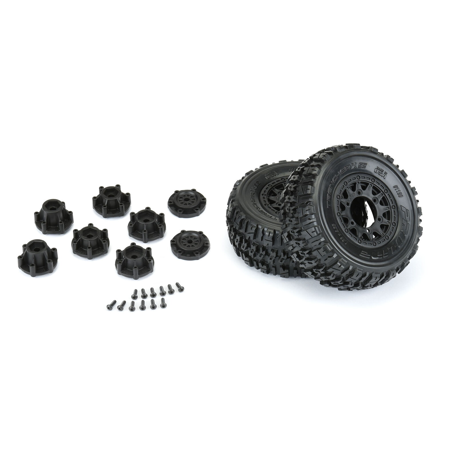 Pro-Line 1/10 Trencher X Front/Rear 2.2"/3.0" SC Mounted 12mm Black Raid (2) - 3