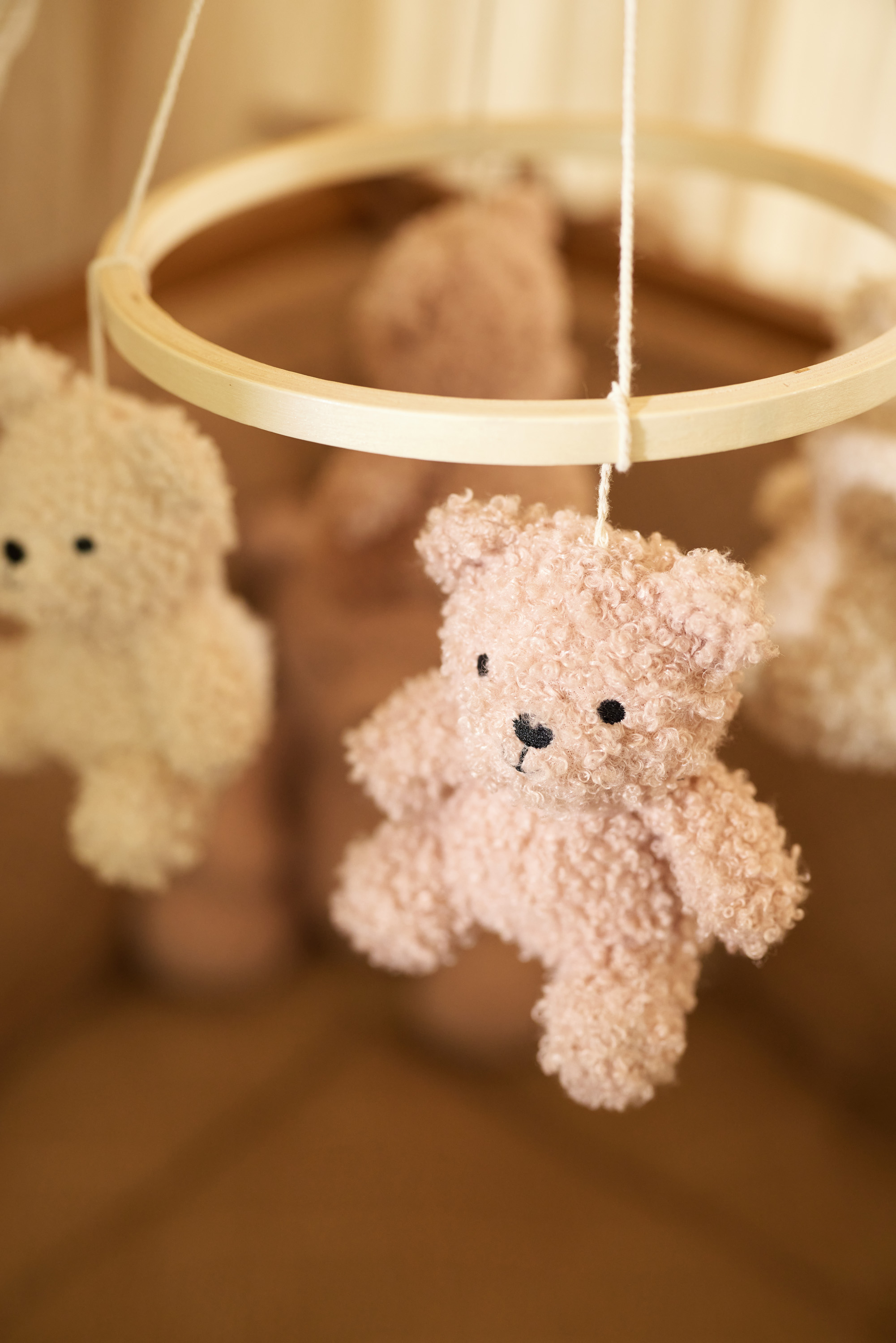 Jollein Sängmobil Teddy Bear Wild Rose/Naturel - 6