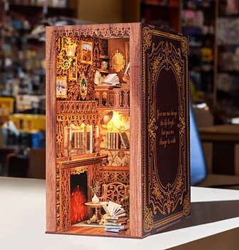 CuteBee : Book Nook Kit Eternal Bookstore  - Byggsats Bokhylledekoration med miniatyrvärld